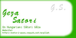 geza satori business card